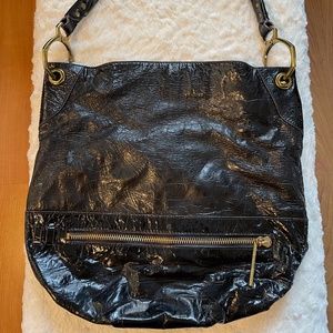 orYany Handbag Croco Embossed Leather Large Hobo Tote
